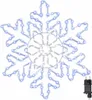 A snowflake-shaped Christmas light decoration with blue LEDs. Produktbild-Vorschau