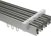 A close-up, studio shot of a multi-track curtain rod system. Produktbild-Vorschau