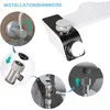 Diagrams showing the installation steps for a bidet attachment. Produktbild-Vorschau