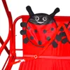 Kinder Hollywoodschaukel Rot aus Stahlrohr mit Sonnendach, Produktbild-Vorschau 4