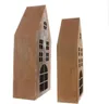 2x Windlicht "Haus" aus Metall mit Echt Rost Finish, Produktbild-Vorschau 3