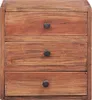 vidaXL Nachttisch mit 3 Schubladen 35x25x35 cm Altholz Produktbild-Vorschau 1