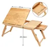 CASARIA® Laptoptisch Bambus Höhenverstellbar mit Schublade Produktbild-Vorschau 7