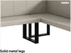 Close-up of a corner bench with black metal legs. Produktbild-Vorschau