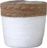 Pflanzkorb BREEZY weiß mit braunem Rand D22cm Pflanztopf Produktbild-Vorschau 1