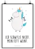 Mr. & Mrs. Panda Bild Einhorn Fitness DIN A5 - Weiß - Produktbild-Vorschau 1