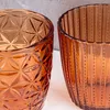 8er Set Windlicht 7,5cm Glas Orange Braun Teelichthalter Produktbild-Vorschau 5