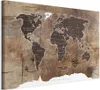 Vlies Leinwandbild - World Map: Wooden Mosaic 30x20 cm Produktbild-Vorschau 1