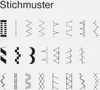 A grid of different stitch patterns, likely from a sewing machine. Produktbild-Vorschau