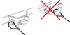 Two diagrams illustrating the correct and incorrect way to attach a safety cable to a trailer hitch. Produktbild-Vorschau