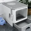 Katzentoilette Katzenklo mit ausziehbarer Schale,faltbar Produktbild-Vorschau 4