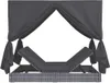 vidaXL Outdoor-Lounge-Bett mit Vorhängen Poly Rattan Grau Produktbild-Vorschau 3