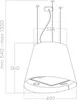 A technical drawing of a kitchen hood with dimensions indicated. Produktbild-Vorschau