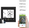 A smart thermostat and its compatible voice assistants and a smartphone app. Produktbild-Vorschau
