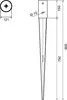 Technical drawing of a ground sleeve with dimensions. Produktbild-Vorschau
