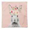Clayre & Eef Kissenbezug 45x45 cm Rosa Weiß Polyester Produktbild-Vorschau 2