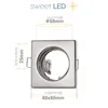 Einbaustrahler LED 10er Pack 5W Kaltweiß eckig Chrom Produktbild-Vorschau 2