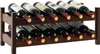 A wooden wine rack holding 12 bottles of red wine, with two shelves. Podgląd zdjęcia produktu