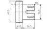 A technical drawing with dimensions of a metal bracket. Produktbild-Vorschau