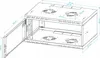 Skriňa RACK 19" 4U 350mm Serverová Závesná sklenená dvere Náhľad obrázku produktu 3