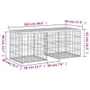 vidaXL Ławka ogrodowa gabionowa 103x44x42 cm lite drewno Podgląd zdjęcia produktu 7