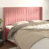 vidaXL Kopfteil mit Ohren Rosa 203x16x118/128 cm Samt Produktbild-Vorschau 2