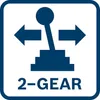 A graphic illustrating a gear shift lever with arrows indicating movement and the text '2-GEAR'. Anteprima dell’immagine prodotto