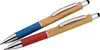 2x Touchpen-Kugelschreiber aus Bambusholz / mit Metallclip Produktbild-Vorschau 1