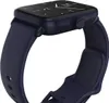 A close-up, side view of a dark blue smartwatch with its strap. Náhled obrázku produktu