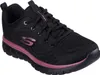 A single black Skechers women's athletic shoe with pink accents is shown against a white background. Voir les images du produit