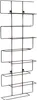 A black metal wine rack with multiple shelves, mounted on a white background. Produktbild-Vorschau