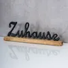 Schriftzug Zuhause L40cm Metall Schwarz Mango Holz Produktbild-Vorschau 2