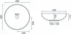 Diagrams showing the dimensions of a sink. Produktbild-Vorschau