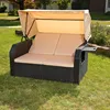 Strandkorb Schwarz Sonnendach Sonnenliege Sonnenbett Produktbild-Vorschau 7