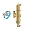 A product shot of a brass heating system component with a 360-degree graphic overlay. Produktbild-Vorschau