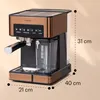 Klarstein Espresso Siebträgermaschine mit Milchaufschäumer, Produktbild-Vorschau 8
