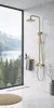 Aufputz-Duschsystem Gold gebürstet mit Regendusche, Produktbild-Vorschau 4