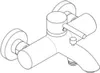 A line drawing of a bathroom faucet. Produktbild-Vorschau