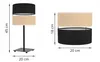 Lámpara de mesa con pantalla de yute, 20 cm, color negro Vista previa de la imagen del producto 4