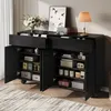 Buffet Merax à portes incurvées, commode à 2 tiroirs et 4 Voir les images du produit 12