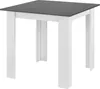 A square dining table with a dark gray top and white legs, shown from a slightly elevated angle against a white background. Anteprima dell’immagine prodotto