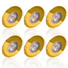 Six gold-colored LED downlights are arranged in two rows of three on a white background. Produktbild-Vorschau