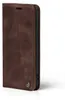 A brown flip case for a smartphone is shown against a white background. Produktbild-Vorschau