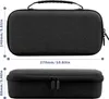 Two views of a black carrying case with dimensions indicated. Anteprima dell’immagine prodotto