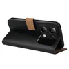 A black flip case for a smartphone is shown from the side, standing open. Produktbild-Vorschau