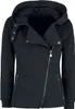RED by EMP Damen schwarze Sweat Kapuzenjacke im Biker Style Produktbild-Vorschau 1
