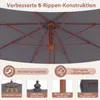 Sonnenschirm 300 cm, Gartenschirm holz, beidseitig, Produktbild-Vorschau 6