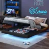 CDGlobal letto imbottito con LED, letto a molle idrauliche Anteprima dell’immagine prodotto 2