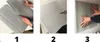 Three images showing the steps of applying wall panels. Anteprima dell’immagine prodotto