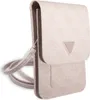 A product shot of a small pink handbag with a repeating logo pattern. Náhled obrázku produktu